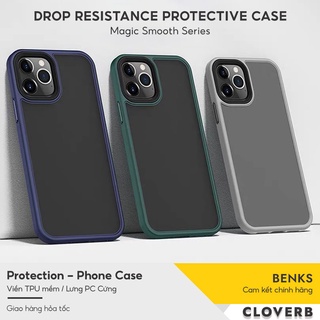 Ốp iPhone 12 Pro Max Benks Magic Smooth Viền Màu Silicon Mềm, Mặt Lưng Mờ Nhám Siêu Mỏng 1.5mm Chống Sốc Chống Trầy
