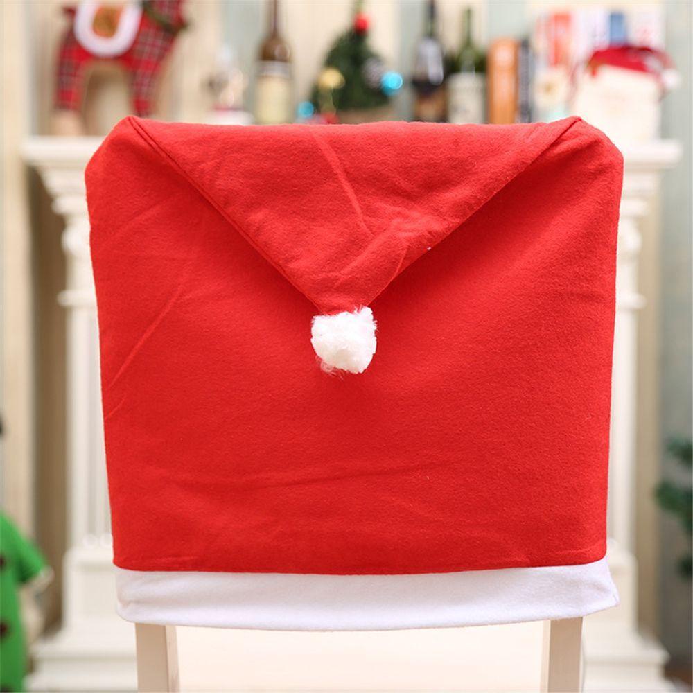 Set 1 / 2 Vỏ Bọc Ghế Họa Tiết Giáng Sinh Chất Liệu Mềm Mại Trang Trí Bàn Ăn
