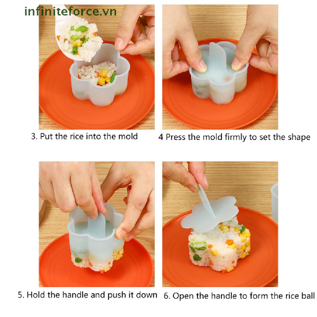 Set 5 Khuôn Làm Cơm Nắm / Sushi Hình Hoạt Hình Cho Nhà Bếp