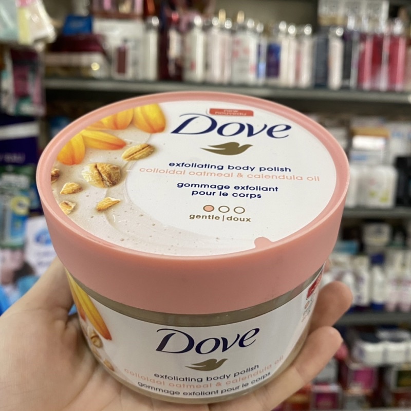 TẨY TẾ BÀO CHẾT DOVE EXFOLIATING BODY POLISH 298g Của Mỹ/ Lanvender/ Yến Mạch/ Lựu.