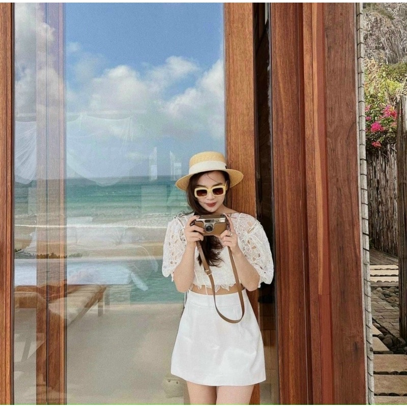 SET ÁO HAI DÂY ÁO REN KÈM CHÂN VÁY