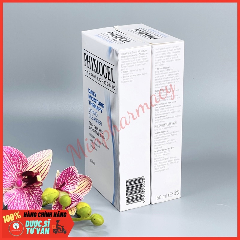 Sữa Rửa Mặt PHYSIOGEL Dịu Nhẹ Cho Da Khô, Da Nhạy Cảm Daily Moisture Therapy Dermo-Cleanser 150ml - Minpharmacy