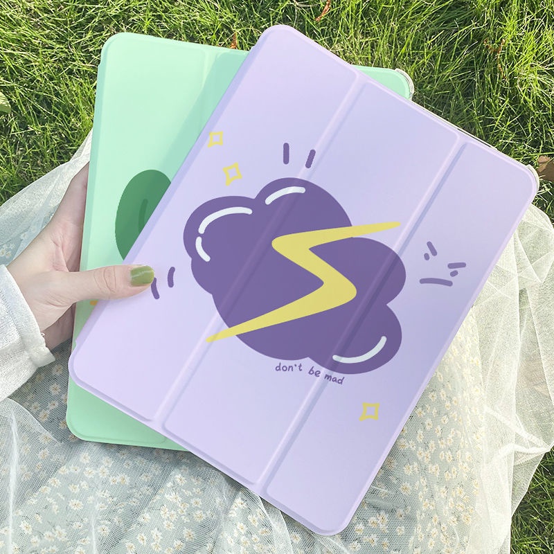 Bao Da Máy Tính Bảng Họa Tiết Hoa Xanh Dương Có Ngăn Đựng Bút Cho Ipad 5/6/7/8/9th Gen Mini4/5/6 Air1/2/3/4/5 Pro 11'' 12.9'' 2018 2020 2021