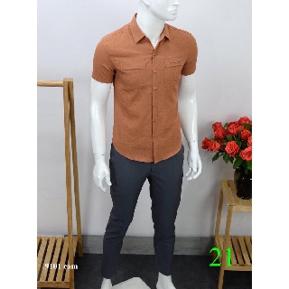 Áo Sơ Mi Nam Ngắn Tay Lụa Thái Cao Cấp 21234