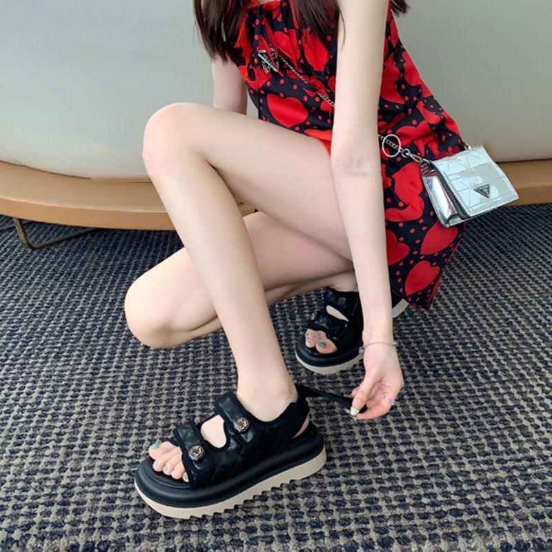 Dép Sandal Cao Gót Hở Ngón Đế Dày Thời Trang Mùa Hè 2022 Cho Nữ