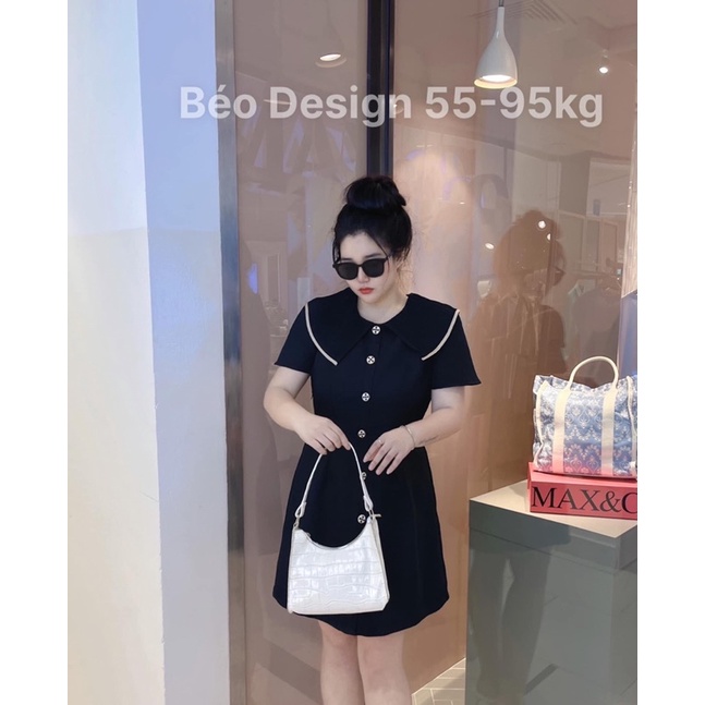 Đầm xếp ly cổ BÉO DESIGN Bigsize 55kg đến 95kg