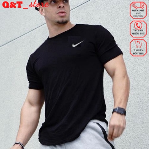 Áo Thun Thể Thao Nam Ôm body Cổ Tròn Tập Gym Thun Cotton Lạnh Co Dãn Thấm Hút Tốt Co Dãn 4 Chiều- Q&T_store