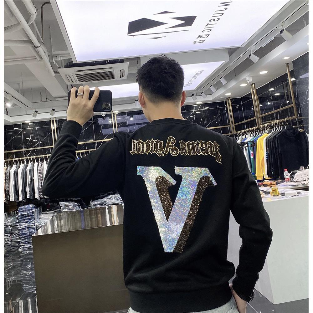 Áo Nỉ Cổ Tròn In Chữ Thời Trang Mùa Thu Giản Dị Dành Cho Nam