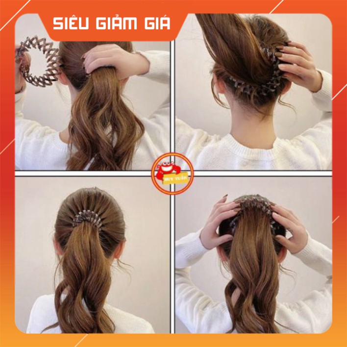 Chụp Búi Tóc Tròn - Kẹp Tóc Dạng Tròn Co Giãn