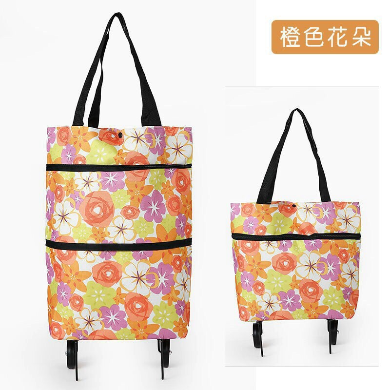 [HOt] Giỏ Xách Đi Chợ Có Bánh Xe Kéo Tiện Dụng Túi Hình Hoa cực Đẹp.quyen