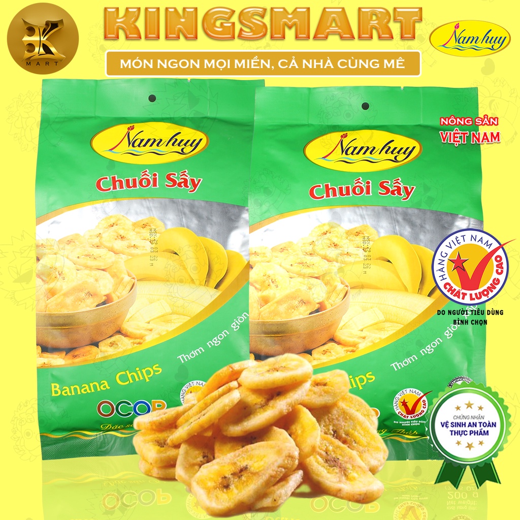 02 Gói Chuối Sấy 200G NAM HUY Ngọt Thanh Tự Nhiên, Giòn Rụm, Không Đường