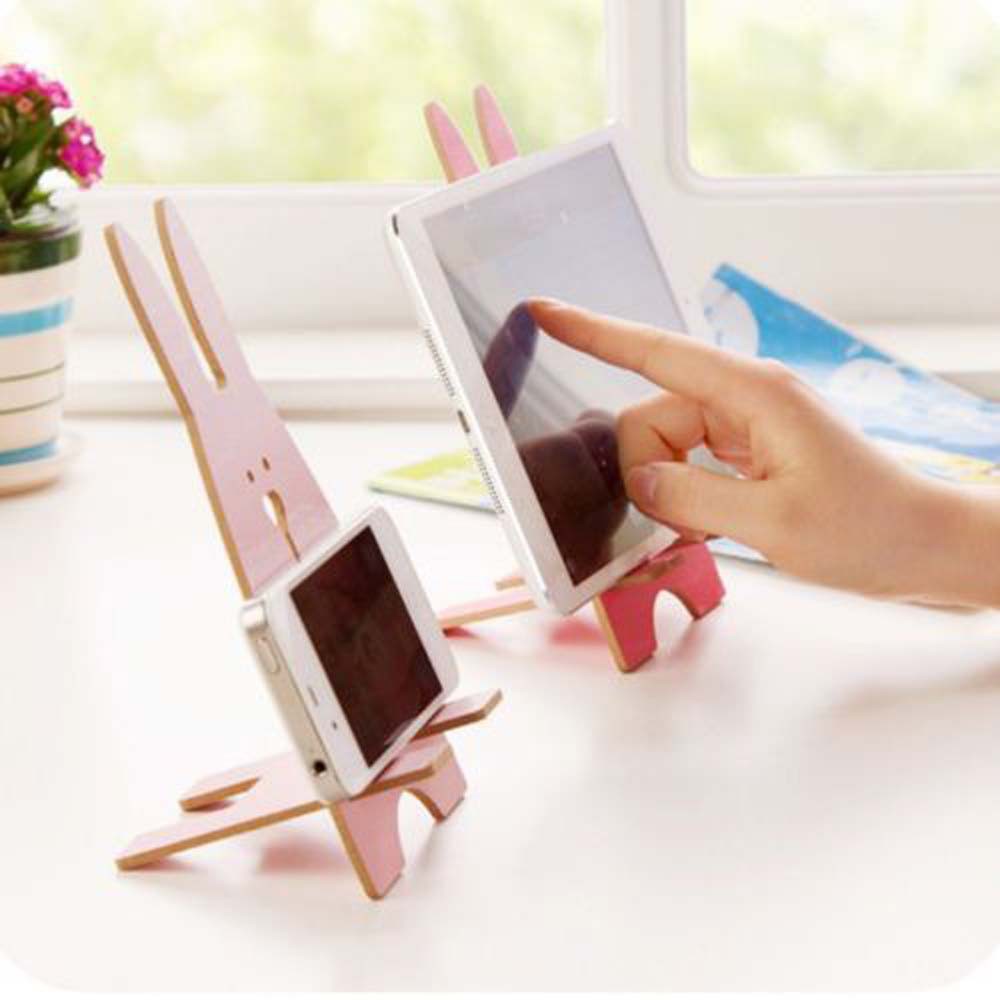 Đế đỡ điện thoại hình thỏ bằng gỗ | BigBuy360 - bigbuy360.vn