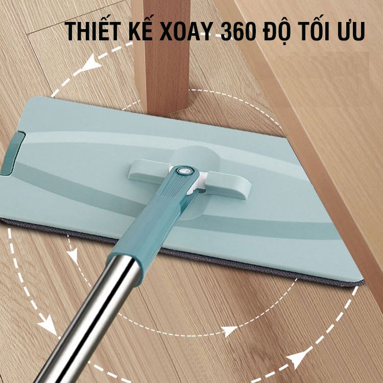 Bộ Cây Lau Nhà Chổi Lau Nhà Tự Vắt 360 Độ Chính Hãng Cao Cấp Tặng Kèm 2 Bông Lau Siêu Thấm