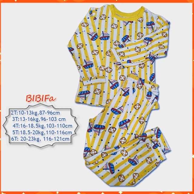 Đồ ngủ bé trai bé gái 100% cotton co dãn thoải mái thấm hút mồ hôi