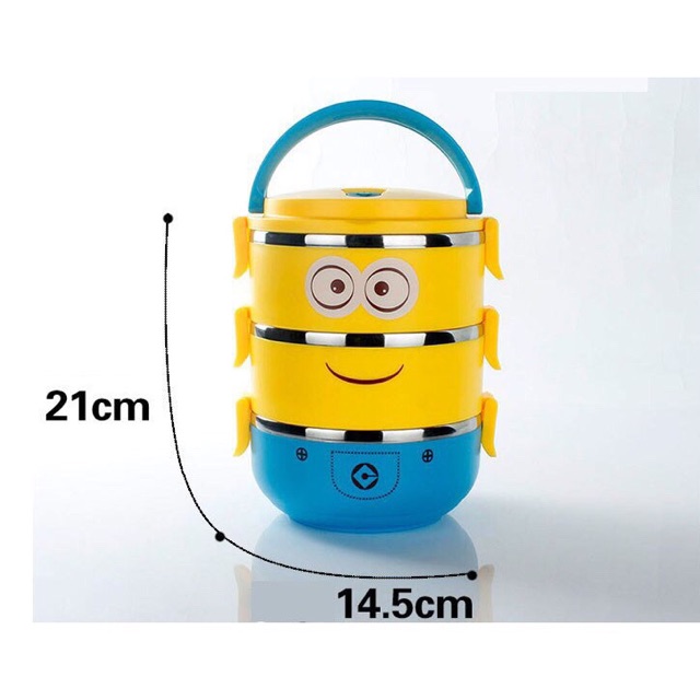Cặp lồng inox 3 tầng minion ngộ nghĩnh