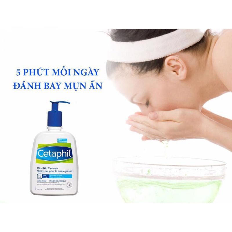 Sữa Rửa Mặt Cetaphil Gentle Skin Cleanser 500ml sạch dịu nhẹ, ngừa mụn, không xà phòng,KHÔNG XÀ PHÒNG CHO MỌI LOẠI DA Làm sạch sâu giữ ẩm cấp nước