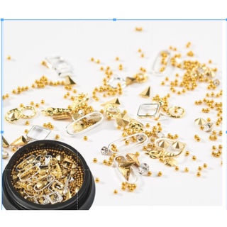 set trang trí nail charm đá