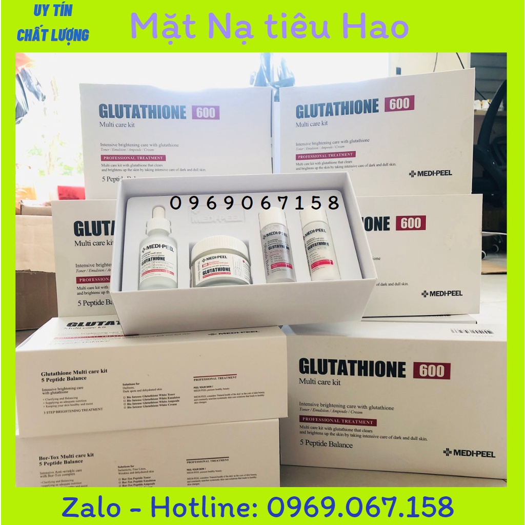 Sét dưỡng trắng Medi Peel Glutathione 600 giúp da căng bóng và trắng sáng rạng rỡ