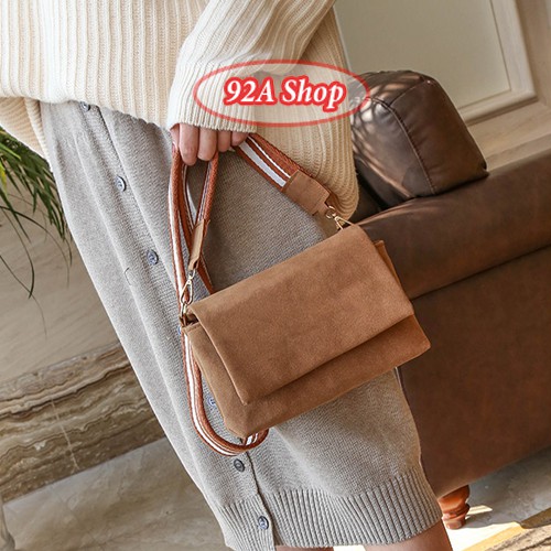 [MS30] TÚI NỈ NHUNG CAO CẤP QUAI BẢN TO ĐEO CHÉO HÀN QUỐC ĐI CHƠI PICNIC