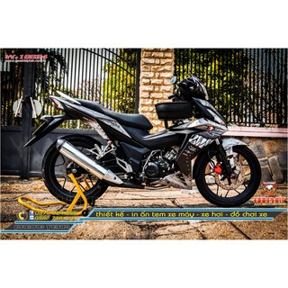 Tem Trùm Xe Winner Cá Mập Đen Bạc Nhám - W-18824