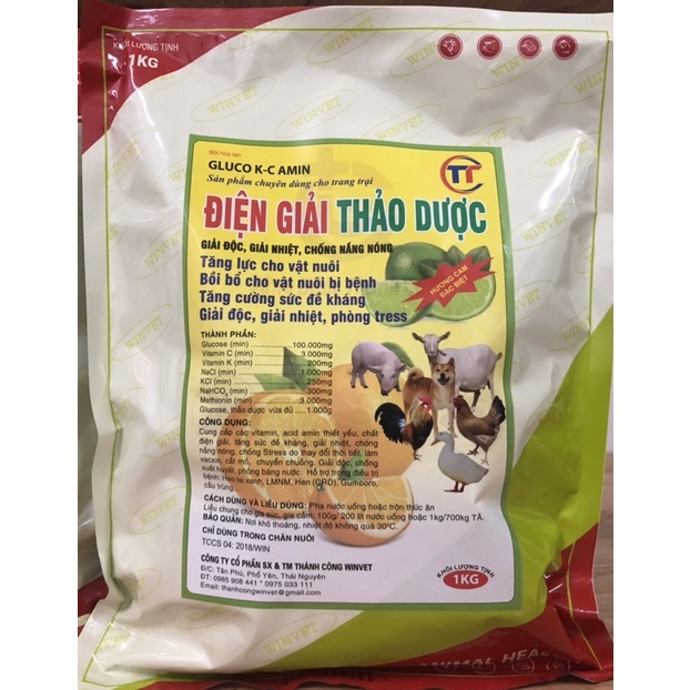 Hòa tan giải nhiệt, chống nóng cho trâu, bò, lợn, gà, vịt, chim, chó, mèo, dê đạt chuẩn GMP