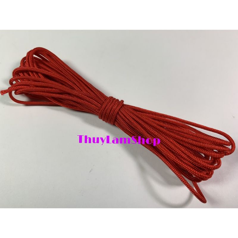 5m Dây tim, dây dù sơi tròn 1mm tết vòng làm handmade