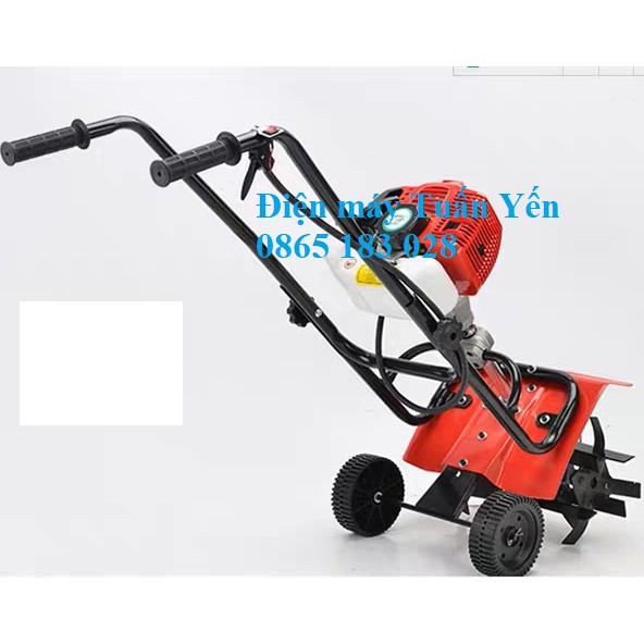 Máy cắt cỏ đẩy tay sử dụng động cơ 2 thì 52cc, máy sạc cỏ Sakura 52CC