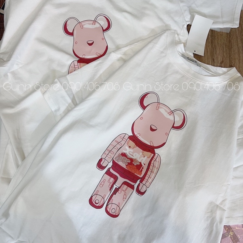 Áo Thun 3158 In Hình BEARBRICK Form Rộng Unisex Chất Cotton Khô Loại 1, Thoáng Mát, Thấm Hút Mồ Hôi - GUNN
