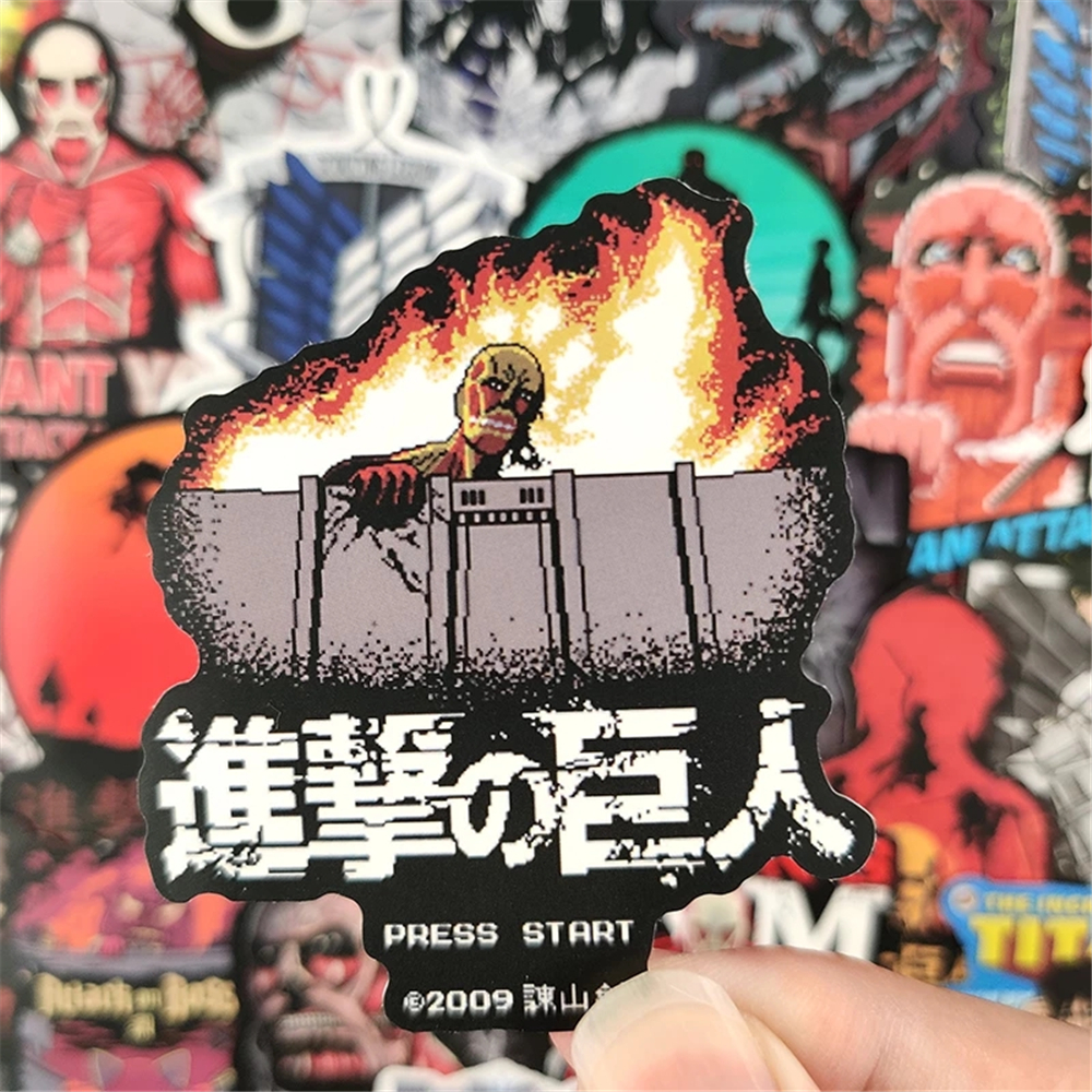 Set 100 Miếng Dán Trang Trí Đa Năng Hình Anime Attack On Titan