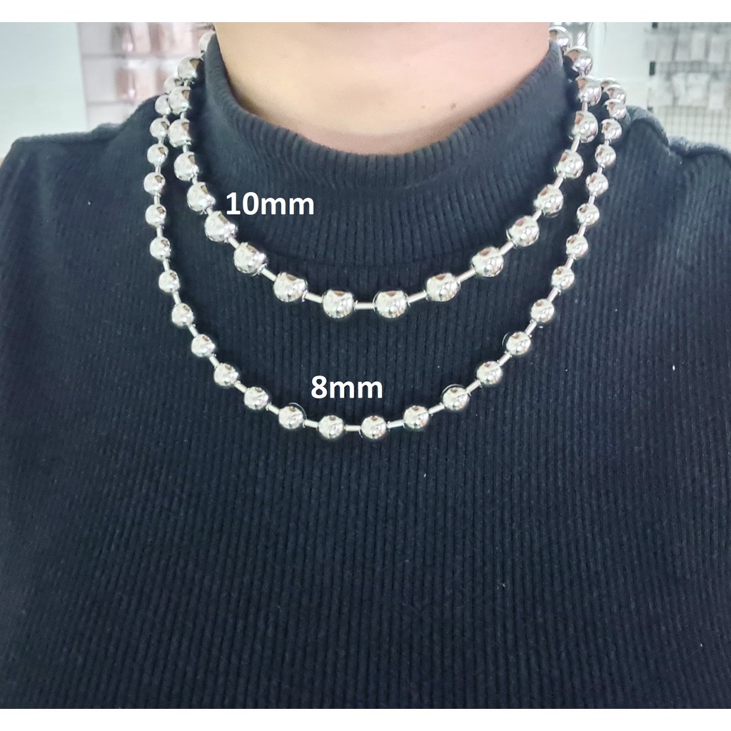 Vòng cổ titan chuỗi bi tròn ball chain cực chất không gỉ có nhiều size