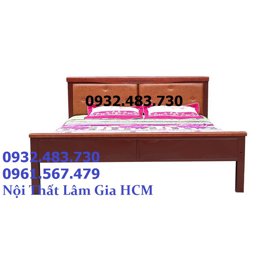 Giường sắt hộp 48 cao cấp 1m6x2m LG-09