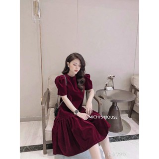Váy baby doll nhung tay lỡ