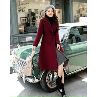 Áo khoác dạ măng tô nữ cổ vest cao cấp Thoitranghd