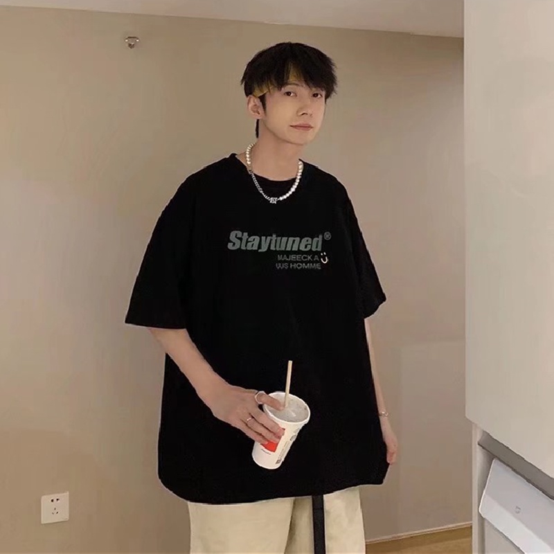 Áo Thun Tay Ngắn Cổ Tròn Dáng Rộng In Họa Tiết Hoạt Hình Phong Cách Hip Hop Thời Trang Mùa Hè Cho Nam Size M-5XL