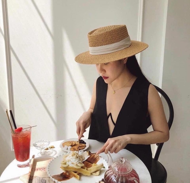 Mũ Cói Viền,Mũ Cói Thời Trang