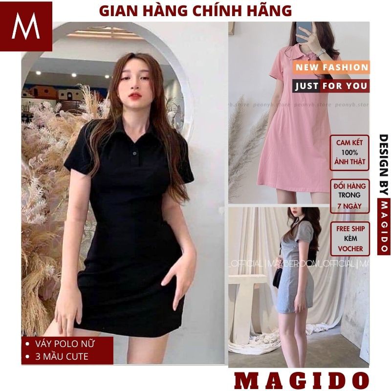 Đầm Polo Nữ 💚váy polo Đen Dáng Ôm Váy Nữ Ngắn Body Ngắn ngắn tay ,phong cách hàn quốc váy ôm cổ đức MAGIDO (ẢNH THẬT) | BigBuy360 - bigbuy360.vn