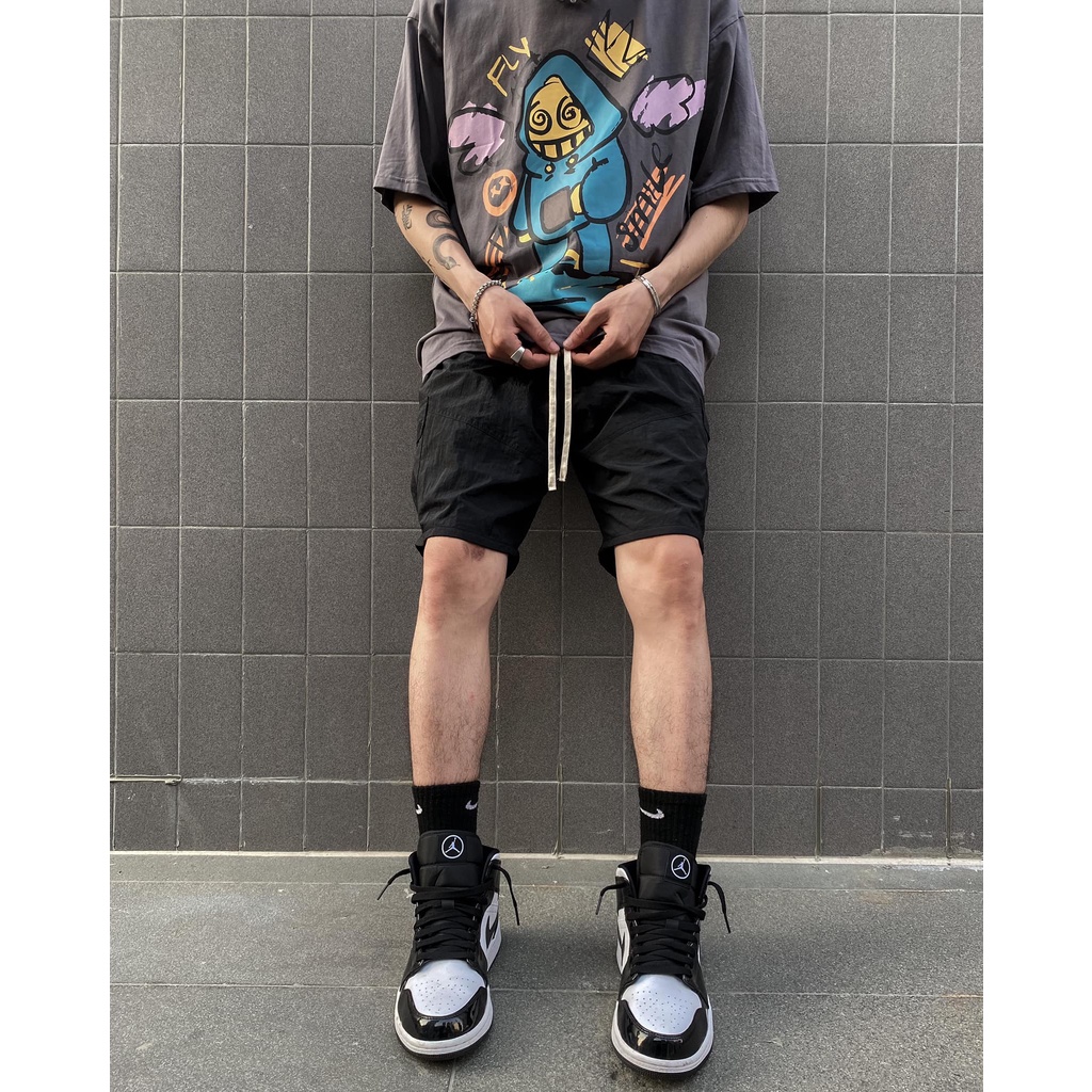 Quần Short Nam Nữ LOGO BLACK NYLON SHORT The ORBIT