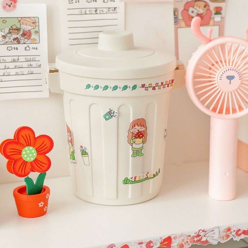 Thùng rác mini để bàn làm việc kèm Sticker đáng yêu ❤️❤️❤️