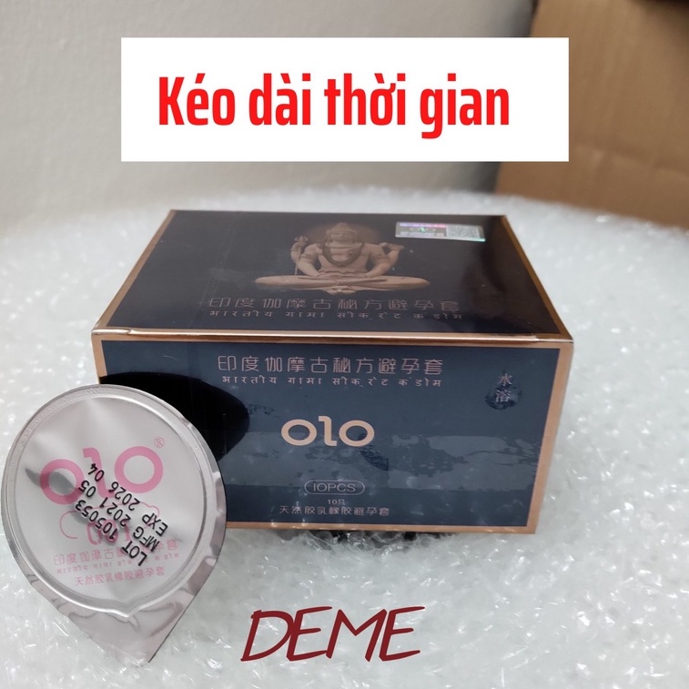 Bao Cao Su OLO - Olo India Delay, Kéo Dài Thời Gian, Cao Su Tự Nhiên, Siêu Mỏng (Hộp 10 chiếc) [Chính Hãng]