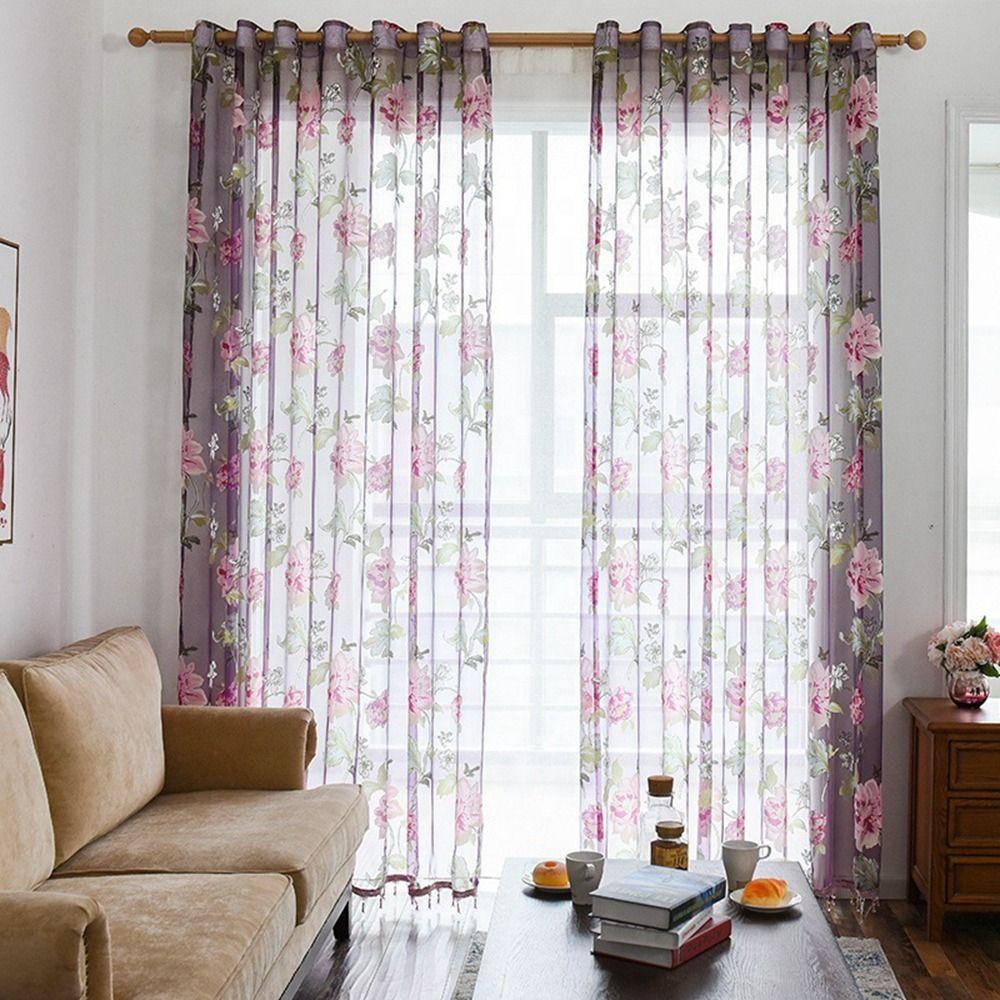 Rèm Cửa Sổ In Hoa Mẫu Đơn Sang Trọng 100 * 200cm AARON1