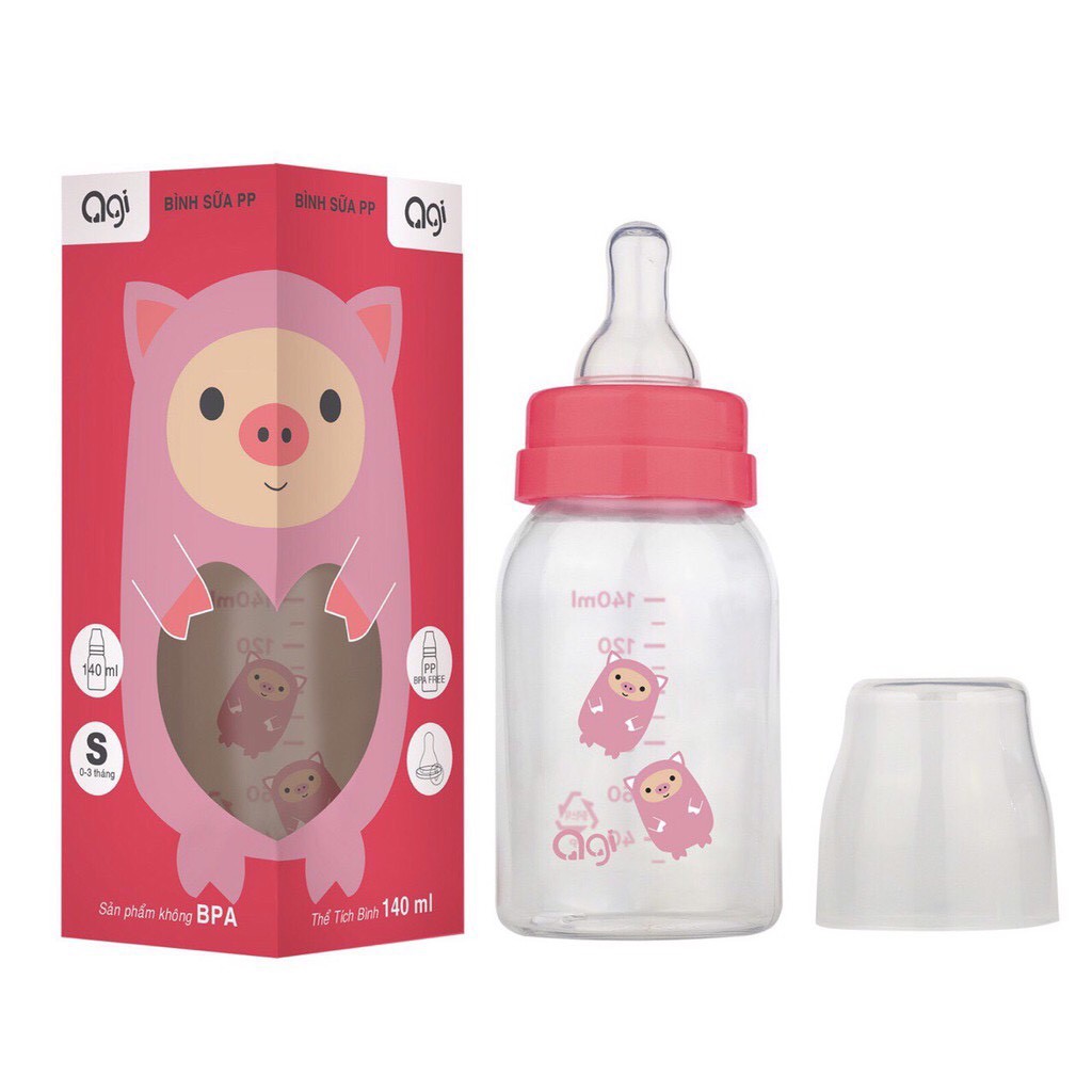 BÌNH SỮA  AGI CỔ HẸP NHỰA PP  60ML - 140ML - 250ML