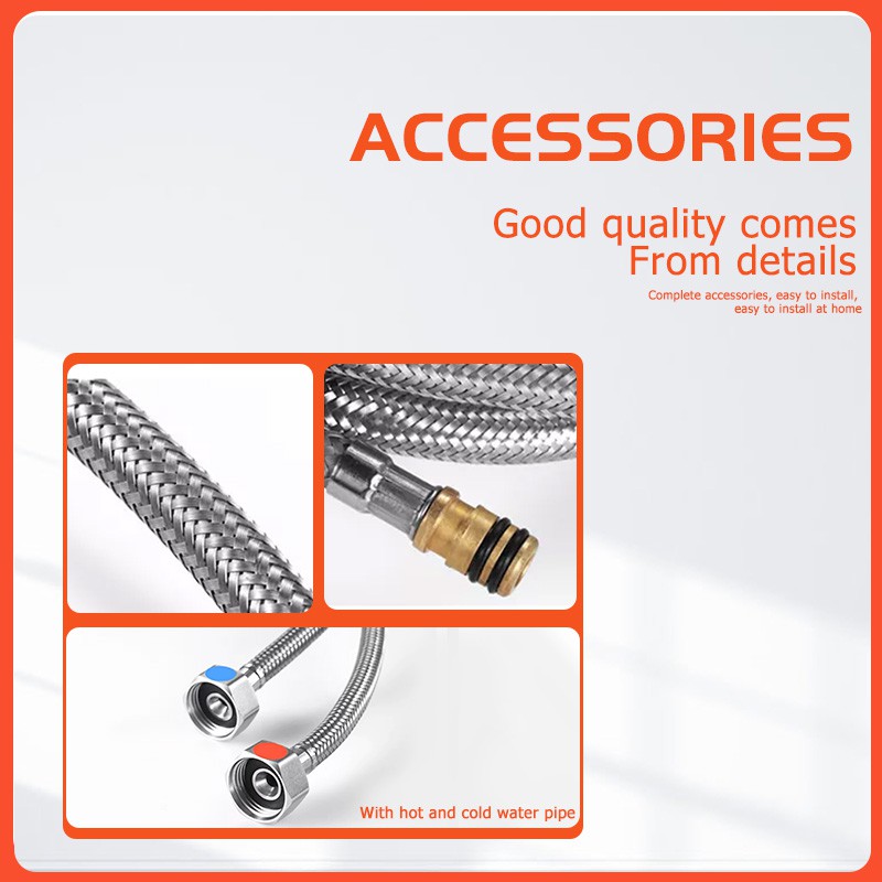 Vòi Nước Nóng Lạnh Bằng Thép Không Gỉ 304 Xoay 360 Độ