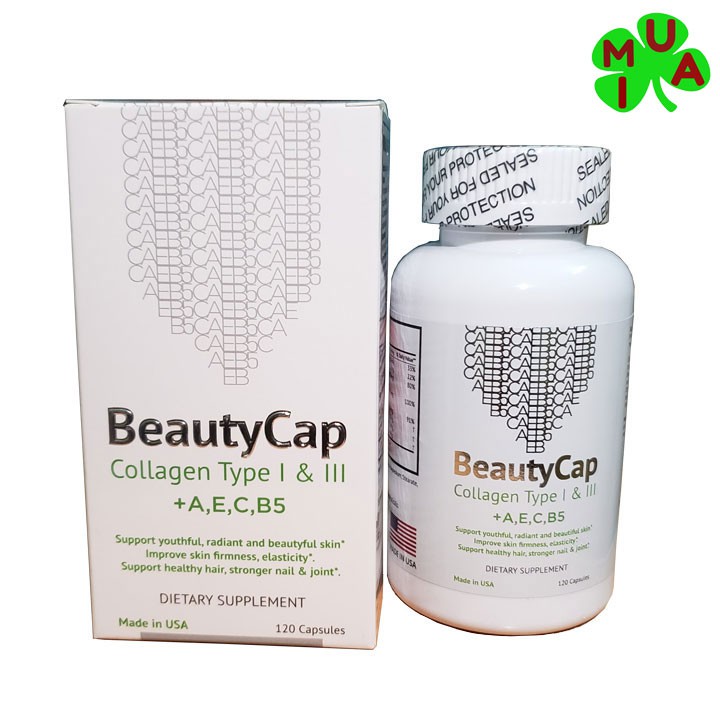 Viên uống collagen Beautycap bổ sung vitamin + AEC B5  dưỡng trắng đẹp da USA CHÍNH HÃNG