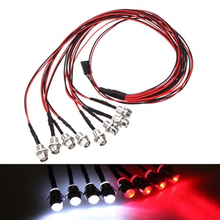Cá tuyết☪1 bộ đèn led mini ánh sáng trắng / đỏ siêu sáng cho xe điều khiển từ xa