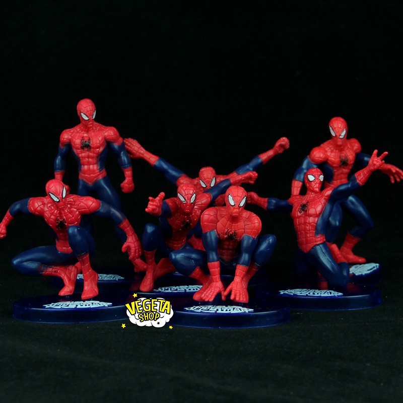 Mô hình Avengers - Marvel - DC - Trọn bộ 7 mô hình tư thế Spider Man - Người Nhện - Cao 6~9cm