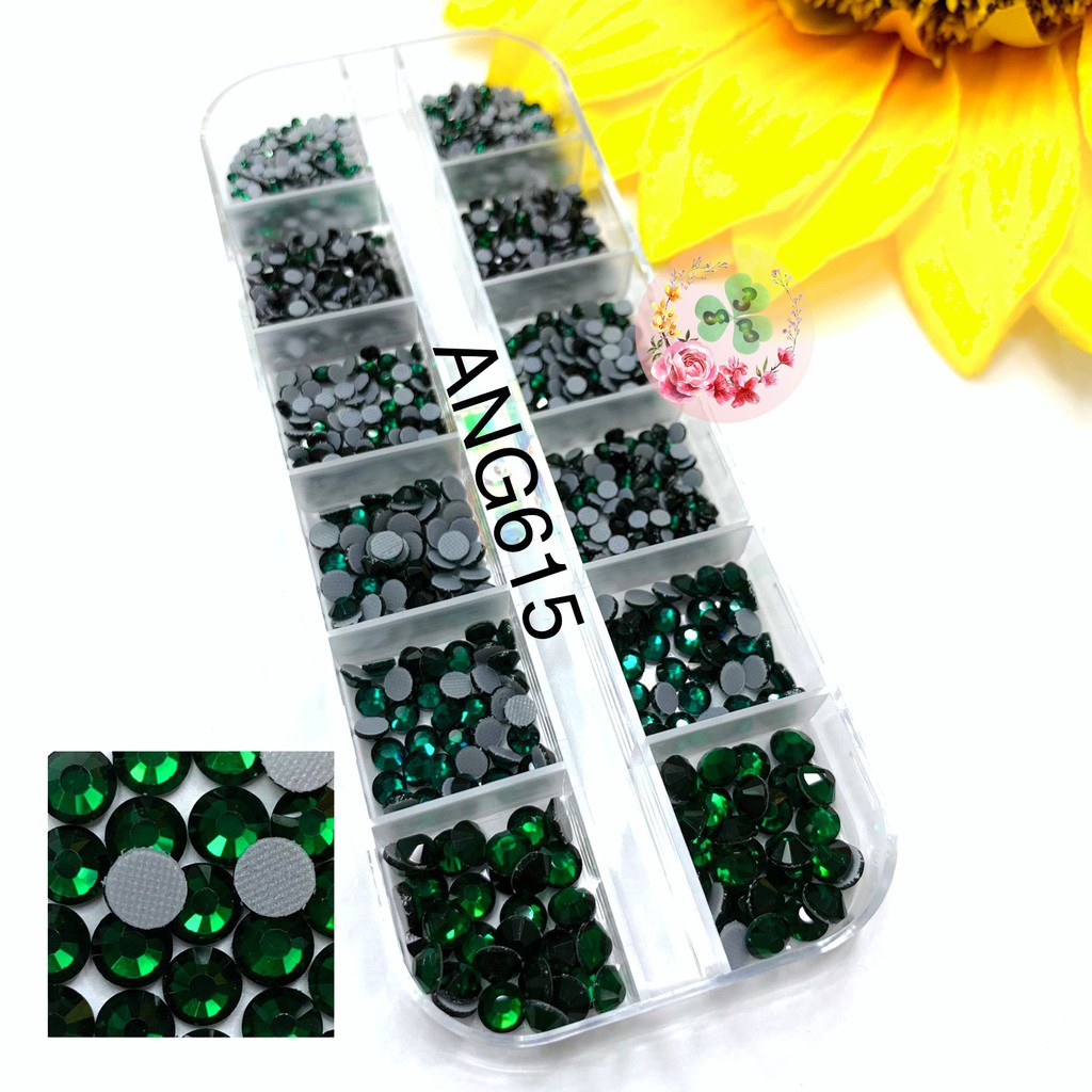 Mã ANG 615. Đá Chân Lưới &quot;Green Zicon&quot; đính trang trí móng siêu lấp lánh.