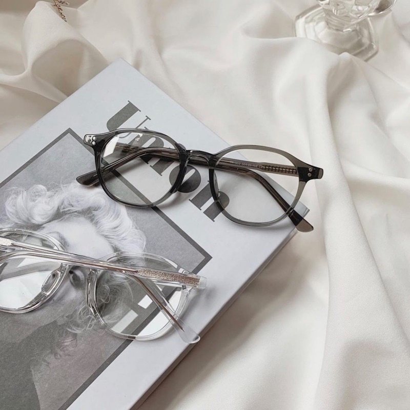 Kính giả cận, Gọng kính cận chống ánh sáng xanh, UV400 1952 lõi thép vuông bo tròn size trung Jolie eyewear