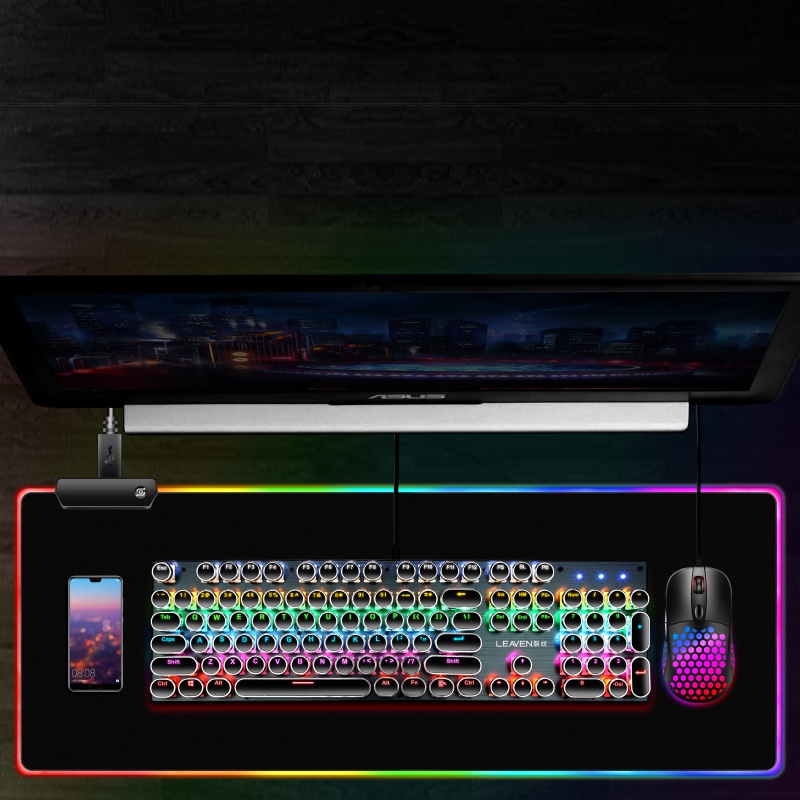 Lót chuột RGB LED Đa dạng về kích cỡ Bàn di chuột quang Thích hợp chơi game làm việc và học tập