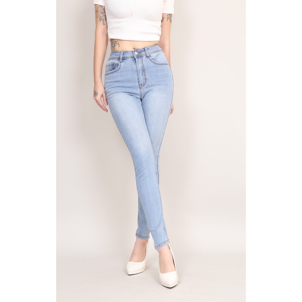 Quần Jean Nữ Skinny Cạp Cao Basic CT Jeans Vải Co Dãn 4 Chiều Cao Cấp