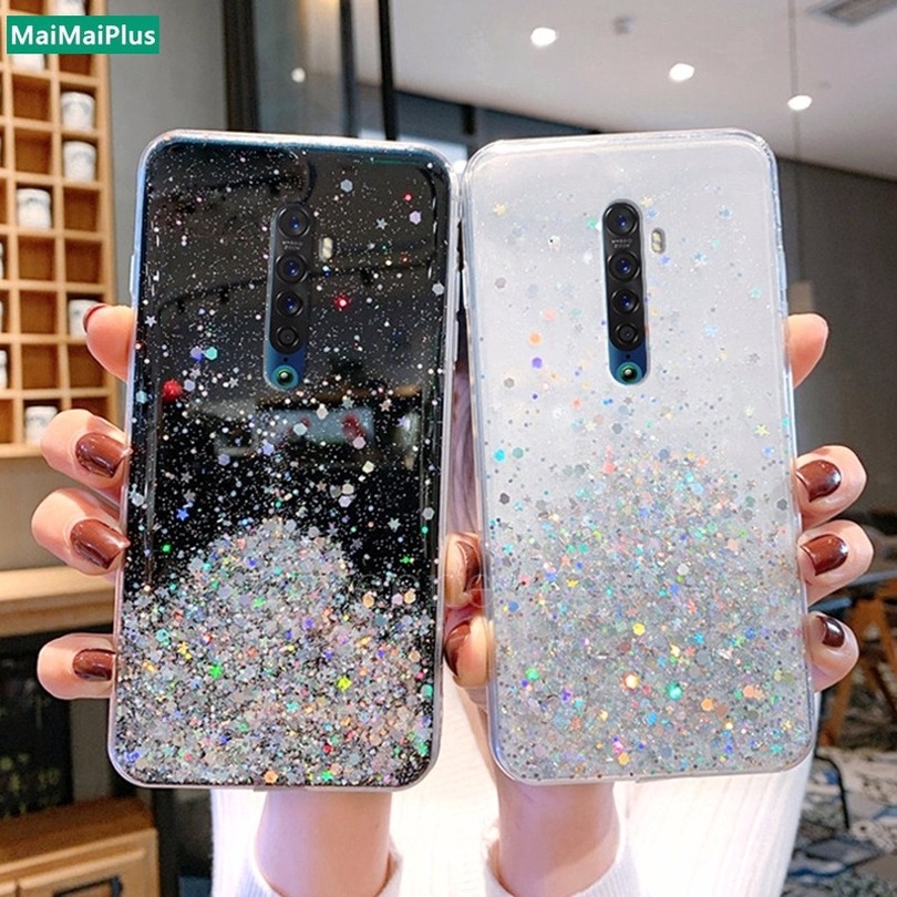 Ốp điện thoại silicon trang trí kim tuyến cho OPPO Reno 6 5 4 3 Pro F Z SE